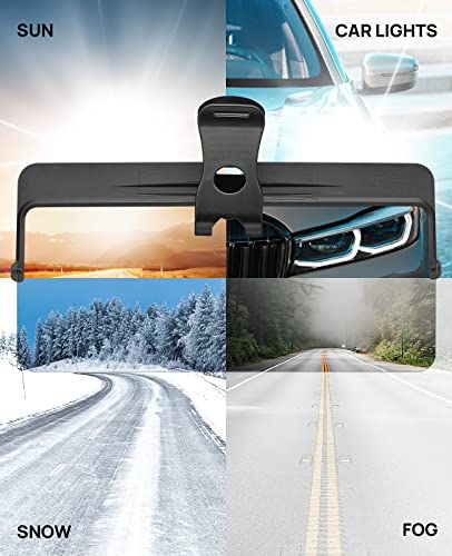 JOYTUTUS Sun Visor Extender for Compact SUVs and Sedans, Universal Anti-Glare Polarized Sun Visor Easy to Install, UV400 Visor Extension Protect from Glare/UV Ray/Stray Light, Safe Driving for Car - size: Medium 12"*6"