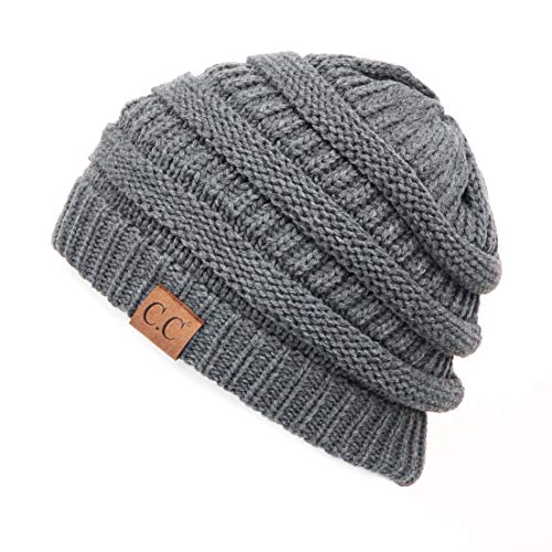 C.C Exclusives Cable Knit Beanie - Thick, Soft & Warm Chunky Beanie Hats - color: Dk Mel Grey