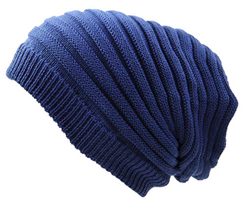 RW Rasta Long Slinky Beanie Hats - color: Blue