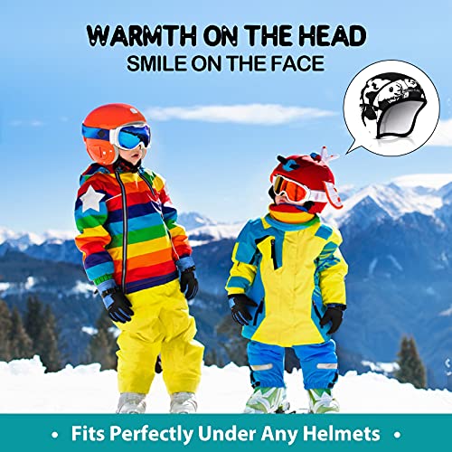 Hikenture Kids Skull Cap Helmet Liner Winter Hat for Boys and Girls Beanie Ski Hat with Thermal Fleece for Snow Sports… - color: Panda