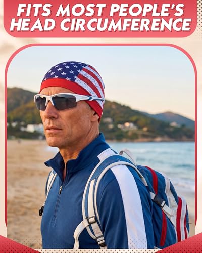 9 Pcs Cooling Skull Cap Liner Sweat Wicking Cycling Cap for Men - color: Multicolor, style: National Flag