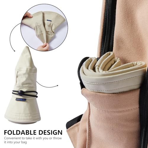 UPF 50+ Bucket Sun Hat with Laser Perforated Mesh Cooling Adjustable Breathable Lightweight for Outdoor Men Women - color: Beige