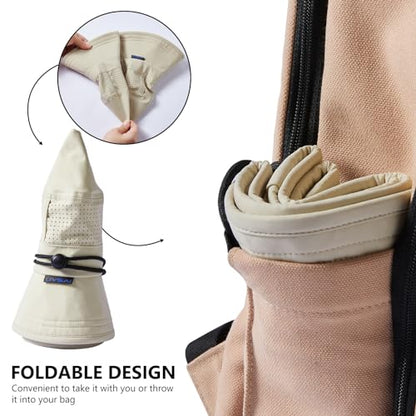 UPF 50+ Bucket Sun Hat with Laser Perforated Mesh Cooling Adjustable Breathable Lightweight for Outdoor Men Women - color: Beige