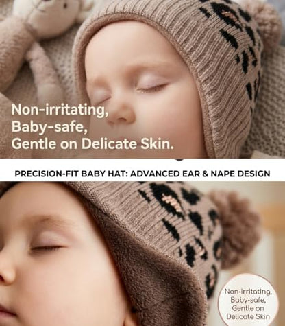 Moon Kitty Baby Girls Earflaps Knit Hats Infant Baby Beanies6-12Months - color: Leopard, size: 3-5T