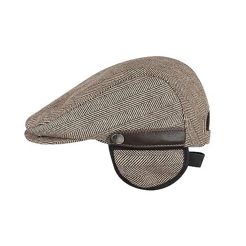 Sumolux Mens Newsboy Hat Flat Cap Gatsby Lvy Irish Hats Driving Cabbie - color: A Coffee