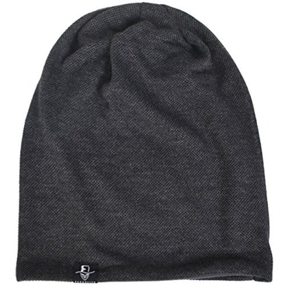 Mens Slouch Hollow Beanie Summer Skullcap B090 - color: Solid-grey