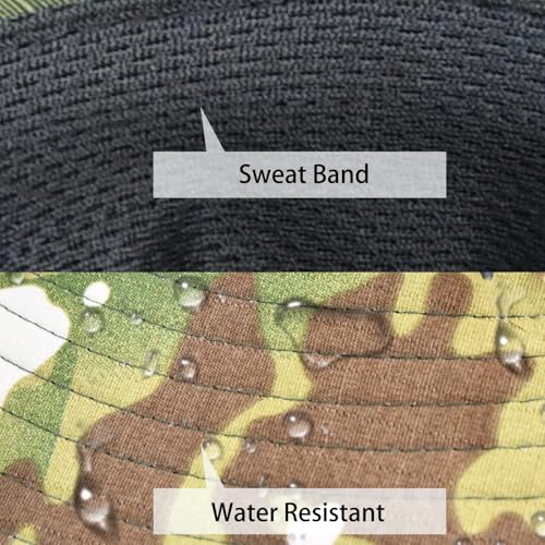 Rosoz Sun Hats for Men Women UPF 50+ Breathable Wide Brim Summer Fishing - color: Camo Green