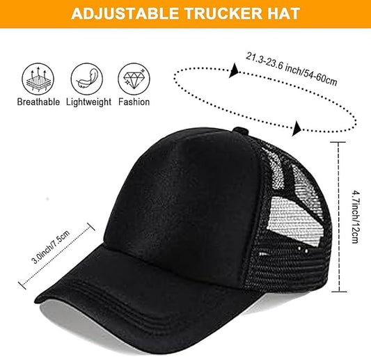Trucker Hats Bulk Blank Mesh Sublimation Blank Hats Adjustable Baseball Caps Hats for Men and Women - color: 6pcs Pink and White Hat