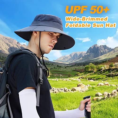 Women Wide Brim Face Mask Sun Hat Detachable Neck Face Flap Ponytail UV Protection Visor Hat Garden Fishing Hiking - color: Bg9215-darkgray
