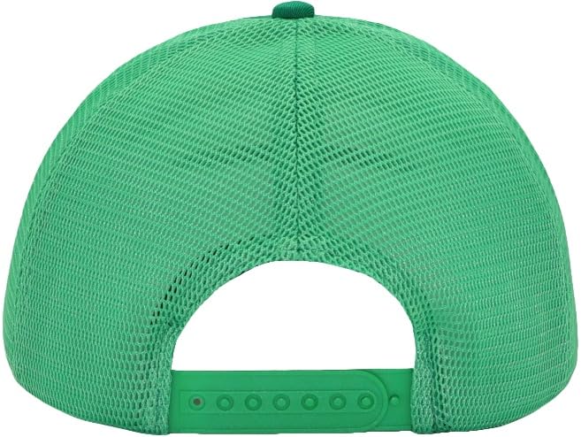 Mens Mesh Snapback Trucker Hat Baseball Cap, Fits OSFM&XXL Head - color: Green, size: Medium-Large