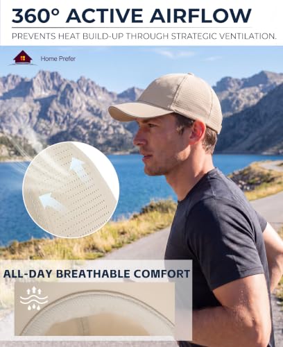 Home Prefer Reflective Water Repellent Quick Dry Airy UPF50+ Sun Hat for Men Women Outdoor Sports Baseball Caps Unisex - color: Khaki