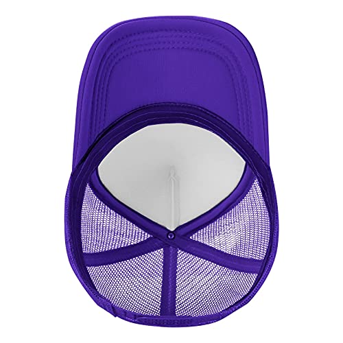 Mens Twisted Trucker Hat Mesh Snapback Adjustable Baseball Cap - color: Purple