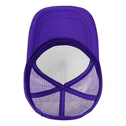 Mens Twisted Trucker Hat Mesh Snapback Adjustable Baseball Cap - color: Purple
