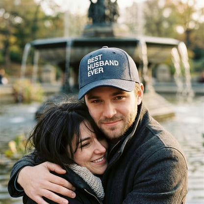 Cool Dad Hats with Funny Sayings Graphic Caps for Dads and Father's Day - color: Blue - Best Husband Ever