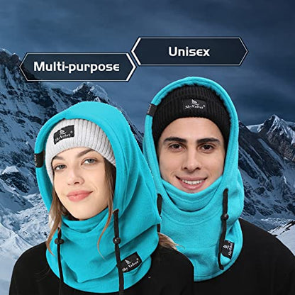 Shy Velvet Cold Weather Fleece Balaclava Ski Mask,Balaclava Wind-Resistant Winter Face Mask for Men and Women - color: Lake Blue