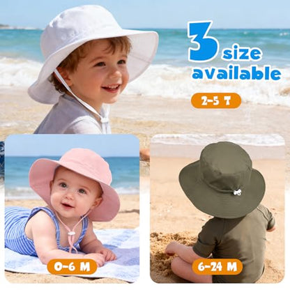 Baby Toddler Sun Hat,Boys Girls Adjustable Bucket Hat for Kids UPF 50+ Sun Protective Child Summer Beach Hats 0-5 Years - color: Gray, size: 2-5T