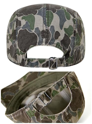 COOLSOME Camo Hat 5 Panels Hats Camper Hunting Cap - color: M (7-7 1/2)| Camo White|short Brim