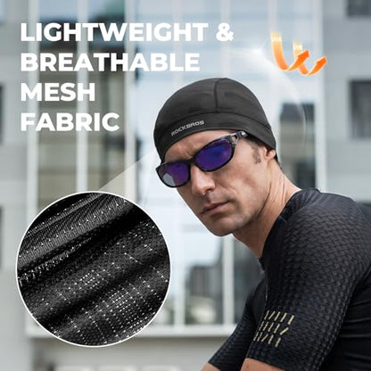 ROCKBROS Helmet Liner Skull Cap for Cycling Motorcycle Men Women Cooling - color: Black*2 & Grey