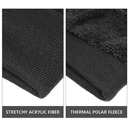 OZERO Mens Winter Hat, Fleece Lined Cuffed Beanie for Men and Women - color: 2pack Black&black