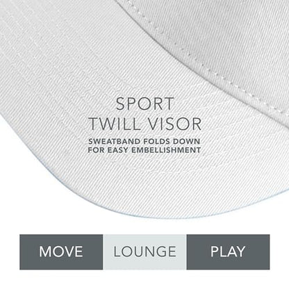 Augusta Sportswear Sport Twill Visor - color: White