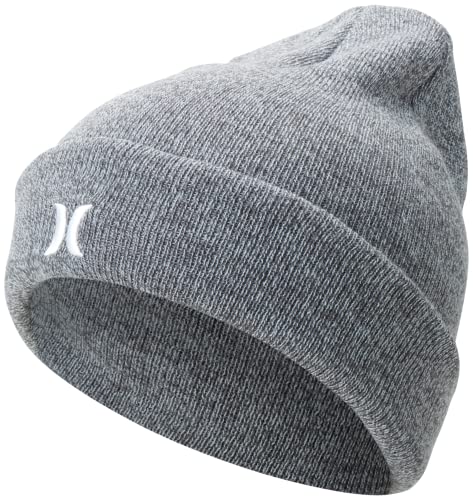 Hurley Mens Icon Knit Cuffed Beanie - color: Cool Grey Heather
