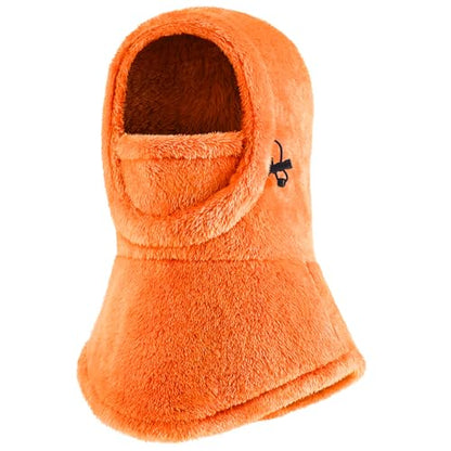 Ski Mask Kids Balaclava, Winter Ski Face Mask Cover, Fleece Hats for Kids - color: Orange