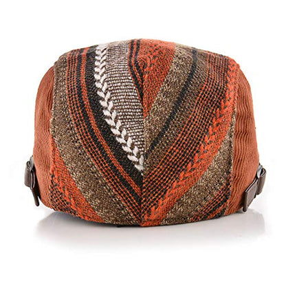 M MOACC Men Beret Hat Cotton Adjustable Newsboy Hats Cabbie Gatsby Cap Driving Flat Caps - color: Hat-t6-orange Red