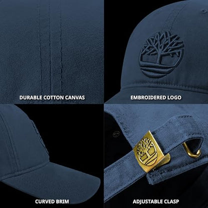 Timberland Soundview Baseball Cap for Boys 7-14, Cotton Canvas, Adjustable, Lightweight & Durable, One Size - color: Navy Blue
