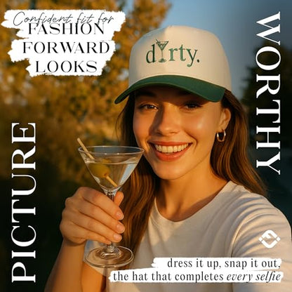 Funky Junque Adult Trucker Snapback Hat 2-Tone Baseball Cap - color: Dirty - Green/Beige