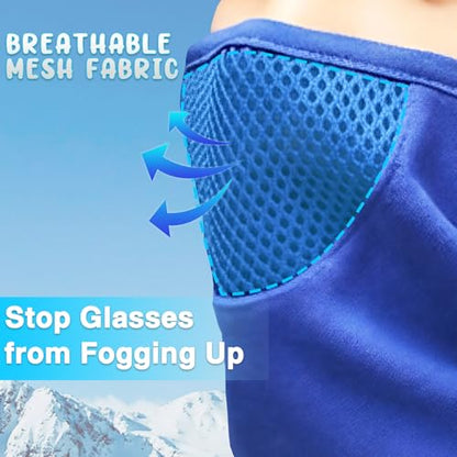 Breathable Kids Balaclava Ski Mask for Boys Girls, Fleece Face Neck Warmer - color: Blue