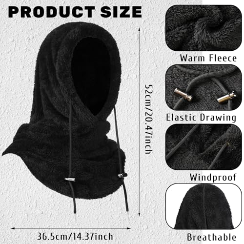 4 Pcs Winter Fleece Balaclava Ski Mask Glove Men Women - color: Black and Grey