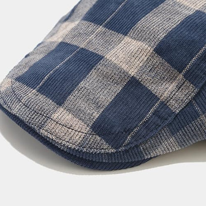 yolrdiw Classic Plaid Gatsby Ivy Flat Cap Cabbie Driving Newsboy Hat for Men Women Boy - color: Black