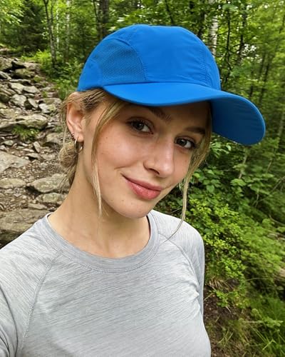 CLAPE Outdoor Sun Visor Hats Lightweight Waterproof Breathable Sports Hat UPF50+ Ultra Thin Cooling Baseball Hats - color: Lake Blue