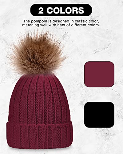 Syhood 4 Pcs Hat and Glove Set Winter Beanie and Glove Set - color: Black and Red