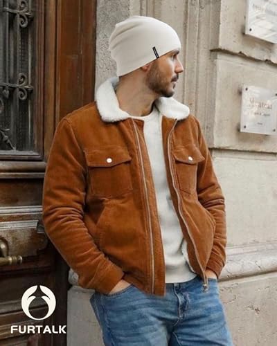 FURTALK Winter Beanie Men Women Windproof Knitted Warm Cuffless Beanie Hat - color: White