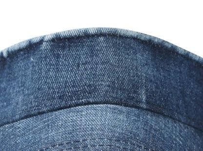 Washed Denim Sun Visors Women Adjustable Beach Sun Hat Cotton Empty Top Baseball Cap Golf Tennis Sports Hat for Men - color: Dark-blue
