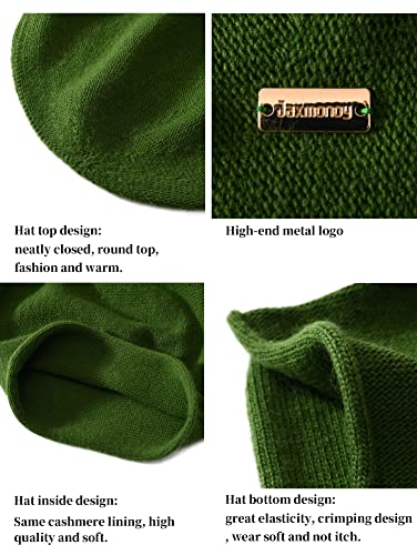 jaxmonoy Slouchy Knit Beanie Hat for Women Winter Soft Warm Ladies Laightweight Slouch Knitted Skull Beanies Cap - color: Green