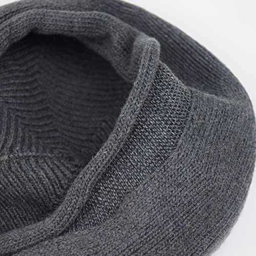 French Style Beret Hat for Women Winter Fall Knit Artist Hats Classic Solid Color Beanie Hat - color: Dark Grey