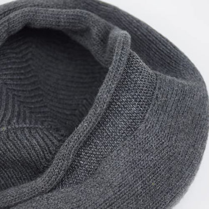 French Style Beret Hat for Women Winter Fall Knit Artist Hats Classic Solid Color Beanie Hat - color: Dark Grey