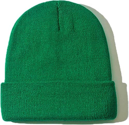 ZOORON Beanie for Men Women Warm Winter Hat Unisex Soft Knit Cuffed Beanie - color: Grass Green