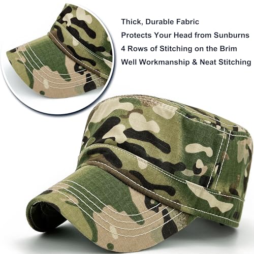 Loneshark Tactical Camo Military Hat Cadet Cap Army Flat Top - color: Woodland, size: One Size