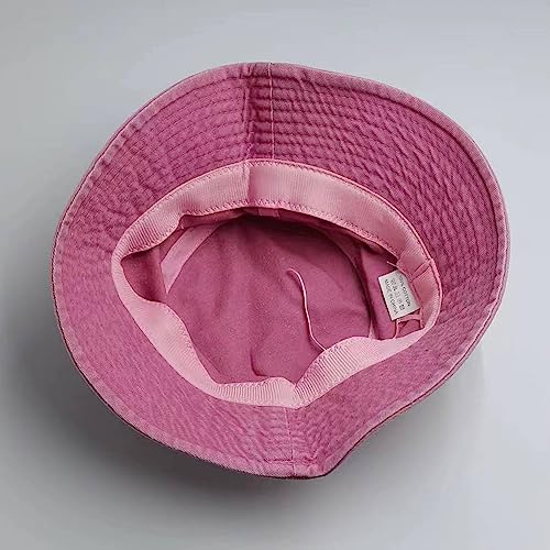 Premium Cotton Bucket Hats,Packable Hats for Men Women,Summer Bucket Hat,Fishing Sun Hats - color: Pink