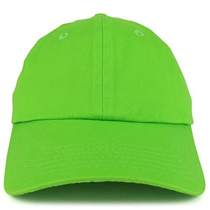 Trendy Apparel Shop Plain Unstructured Relaxed Style Dad Hat - color: Lime