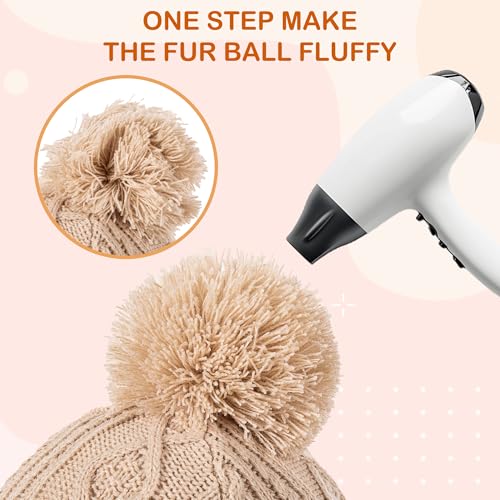 Kids Winter Beanie Hat and Scarf Set with Pom Pom for Girls, Children's Thick Ski Cap with Earflap Fleece Lined Hat 3-9 Years - color: Black