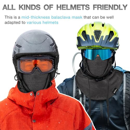 Balaclava Ski Mask, 4-in-1 Warm Adjustable Neck Gaiter for Men Women - color: Heather Grey