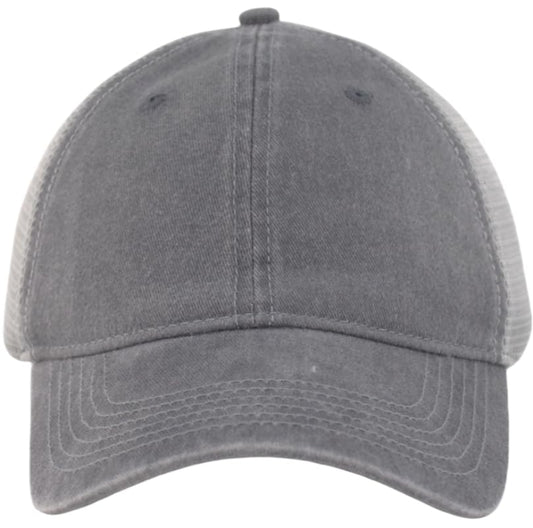 Vintage Washed Soft Crown Baseball Cap Plain Snapback Trucker Hat Men Women Adjustable Distressed Mesh-Back Ball Cap - color: Grey, size: One Size