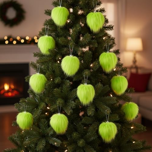 Tatuo 16 Pcs Faux Fur Pom Poms for Hats, Neon Yellow - color: Neon Yellow