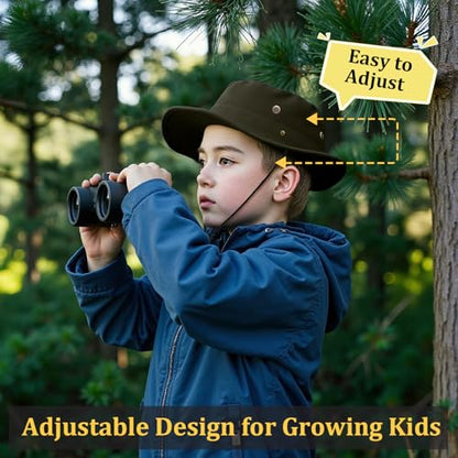 Kids Sun Hats for Boys Girls Bucket Hat UPF 50+ UV Protection Safari Hat Lightweight & Breathable Boonie Hat - color: 1 Pack-army Green