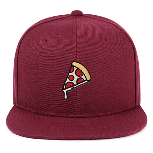 JPAK Pizza Hip-Hop Snapback Hat Embroidered Baseball Cap Foodie - color: 11. Maroon