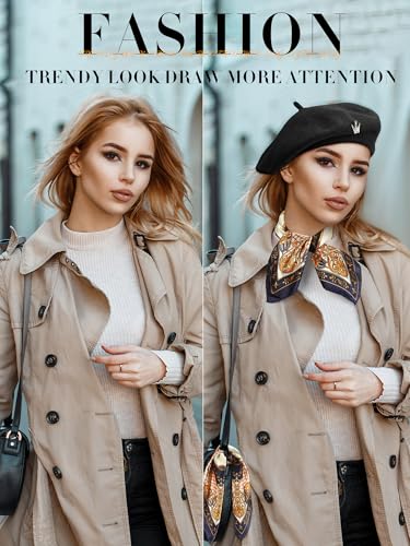 3 Pcs Beret Hats for Women - color: Black